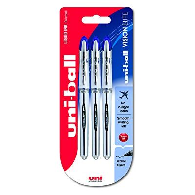 uni-ball Vision Elite UB200 Stylo roller Bleu Lot de 3 - Publicité uni-ball Vision Elite UB200 Stylo roller Bleu Lot de 3 - Publicité