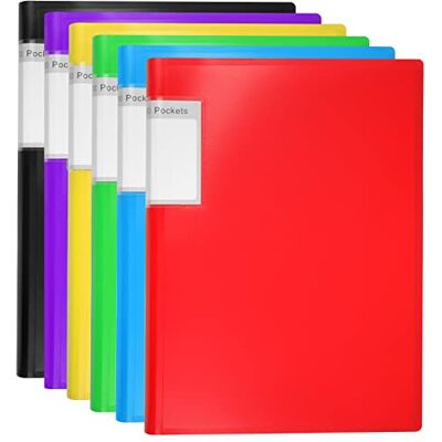 NORTHERN BROTHERS Porte vue A4, Lutin 40 vues 6 Couleurs 40 Pochettes Plastiques Classeur de Présentation pour École, Bureau, Présentation Professionnelle - Publicité NORTHERN BROTHERS Porte vue A4, Lutin 40 vues 6 Couleurs 40 Pochettes Plastiques Classeur de Présentation pour École, Bureau, Présentation Professionnelle - Publicité