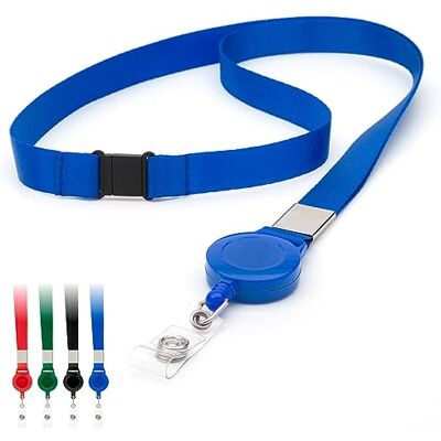CKB LTD LanyardsTomorrow Lot de 100 cordons rétractables pour badge d'identification avec cordon de sécurité et clip extensible Bleu 15 mm - Publicité CKB LTD LanyardsTomorrow Lot de 100 cordons rétractables pour badge d'identification avec cordon de sécurité et clip extensible Bleu 15 mm - Publicité