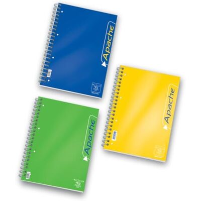 Pigna , Apache Maxi spirale, Format A4, 22x29,2 cm, 140 flles, 70 g/m², intérieur 1R, ligné, Couleurs assorties, 3 - Publicité Pigna , Apache Maxi spirale, Format A4, 22x29,2 cm, 140 flles, 70 g/m², intérieur 1R, ligné, Couleurs assorties, 3 - Publicité