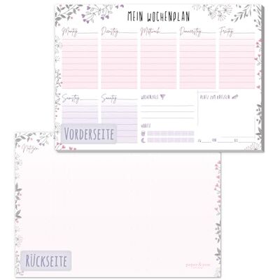 Häfft Bloc d'agenda hebdomadaire paper&you®, format A5 « Fleurs » avec liste de tâches et suivi des habitudes - Publicité Häfft Bloc d'agenda hebdomadaire paper&you®, format A5 « Fleurs » avec liste de tâches et suivi des habitudes - Publicité