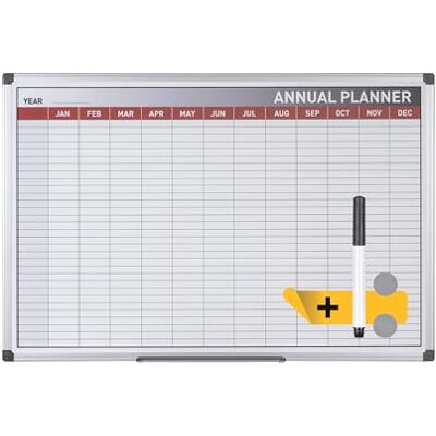 Bi-Office Tableau blanc 90 x 60 cm Planning annuel magnétique - Publicité Bi-Office Tableau blanc 90 x 60 cm Planning annuel magnétique - Publicité