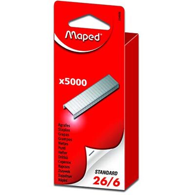 Maped Agrafes 26/6 zinguées Boite de 5000 - Publicité Maped Agrafes 26/6 zinguées Boite de 5000 - Publicité