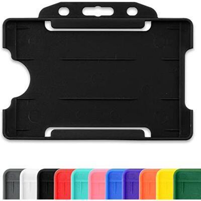 CKB LTD Noir Lot de 100 porte-badges en plastique rigide à glisser sur une face ouverte pour carte d'identité badge horizontal ou paysage, peut contenir une carte de crédit CR80 86 mm 54 mm - Publicité CKB LTD Noir Lot de 100 porte-badges en plastique rigide à glisser sur une face ouverte pour carte d'identité badge horizontal ou paysage, peut contenir une carte de crédit CR80 86 mm 54 mm - Publicité