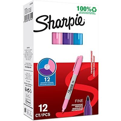 Sharpie 94327 Lot de 12 marqueurs Fine, 1,0 mm, Multicolore, Violet/Rose/Bleu Brillant - Publicité Sharpie 94327 Lot de 12 marqueurs Fine, 1,0 mm, Multicolore, Violet/Rose/Bleu Brillant - Publicité