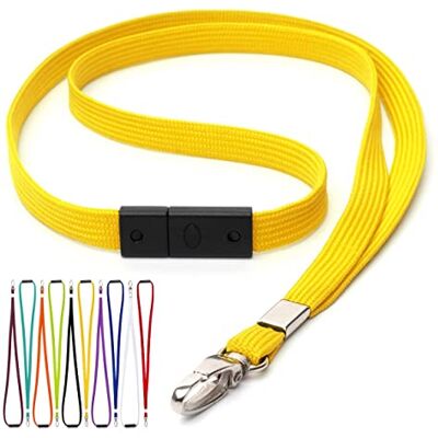 CKB LTD Jaune Cordons Tour de Cou Lanière Breakaway anti-étouffement Gâchette pivotant Clip en metal tubulaire 10mm Lanyards pour Porte Badge Lot de 100 Pièces - Publicité CKB LTD Jaune Cordons Tour de Cou Lanière Breakaway anti-étouffement Gâchette pivotant Clip en metal tubulaire 10mm Lanyards pour Porte Badge Lot de 100 Pièces - Publicité