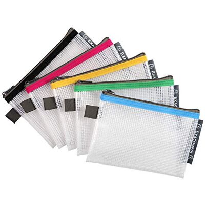 Exacompta Réf. 34120E Carton de 10 pochettes avec fermeture éclair ZIP En polypropylène souple pour ranger des fournitures, accessoires de beauté Format à classer A6-5 couleurs assorties - Publicité Exacompta Réf. 34120E Carton de 10 pochettes avec fermeture éclair ZIP En polypropylène souple pour ranger des fournitures, accessoires de beauté Format à classer A6-5 couleurs assorties - Publicité