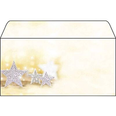 Sigel Du035 Enveloppes Motif Étoiles de Noël Beige, Format Dl (11 X 22 cm), 50 Pièces - Publicité Sigel Du035 Enveloppes Motif Étoiles de Noël Beige, Format Dl (11 X 22 cm), 50 Pièces - Publicité
