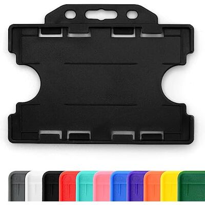 CKB LTD Lot de 100 porte-badges double face rigides en Plastique coulissants à face ouverte Format horizontal ou paysage Pour 2 deux d'identité cartes de 86 x 54 mm crédit CR80 Noir - Publicité CKB LTD Lot de 100 porte-badges double face rigides en Plastique coulissants à face ouverte Format horizontal ou paysage Pour 2 deux d'identité cartes de 86 x 54 mm crédit CR80 Noir - Publicité