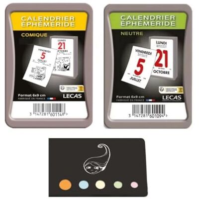 Blumie Shop Lot 2 Calendriers Lecas Ephémérides 2026 1 Comique + 1 Neutre + 1 Index Adhésif Blumie - Publicité Blumie Shop Lot 2 Calendriers Lecas Ephémérides 2026 1 Comique + 1 Neutre + 1 Index Adhésif Blumie - Publicité