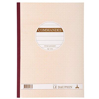 Le Dauphin Réf. 1273D 1 manifold COMMANDES papier autocopiant triplicata (1 original et 2 copies) 50 feuilles format 29,7 X 21 cm couverture vernie - Publicité Le Dauphin Réf. 1273D 1 manifold COMMANDES papier autocopiant triplicata (1 original et 2 copies) 50 feuilles format 29,7 X 21 cm couverture vernie - Publicité