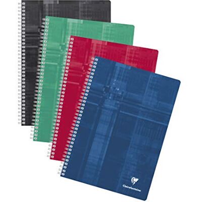 Clairefontaine 8172C Un Cahier à Spirale A4 21x29,7 cm 224 Pages Petits Carreaux Papier Blanc 90 g Couverture Carte Pelliculée Couleur Aléatoire - Publicité Clairefontaine 8172C Un Cahier à Spirale A4 21x29,7 cm 224 Pages Petits Carreaux Papier Blanc 90 g Couverture Carte Pelliculée Couleur Aléatoire - Publicité