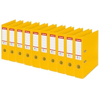 Esselte , Classeurs à levier A4 N°1, Jaune, Dos de 75 mm, Plastique, Lot de 10, Gamme Vivida, 624070 - Publicité Esselte , Classeurs à levier A4 N°1, Jaune, Dos de 75 mm, Plastique, Lot de 10, Gamme Vivida, 624070 - Publicité