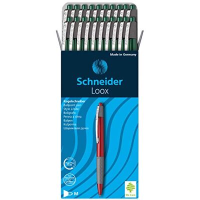 Schneider Loox Lot de 20 stylos à bille à pointe rétractable Zone grip douce Encre bleue indélébile Vert - Publicité Schneider Loox Lot de 20 stylos à bille à pointe rétractable Zone grip douce Encre bleue indélébile Vert - Publicité