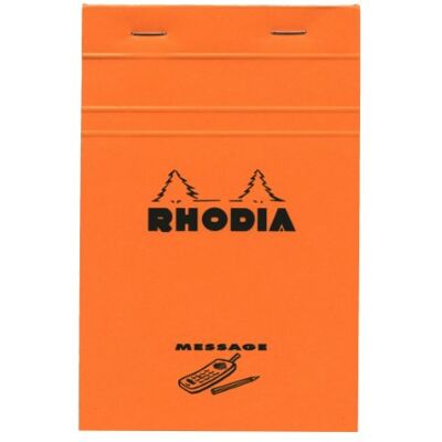 Rhodia 140000C Bloc-Notes Agrafé Message N°140 Orange 11 x 17 cm Pré-Imprimé Informations pour Rdv et Téléphone 80 f Détachables Papier Clairefontaine Blanc 80 g/m²- Couverture Carte Enduite - Publicité Rhodia 140000C Bloc-Notes Agrafé Message N°140 Orange 11 x 17 cm Pré-Imprimé Informations pour Rdv et Téléphone 80 f Détachables Papier Clairefontaine Blanc 80 g/m²- Couverture Carte Enduite - Publicité
