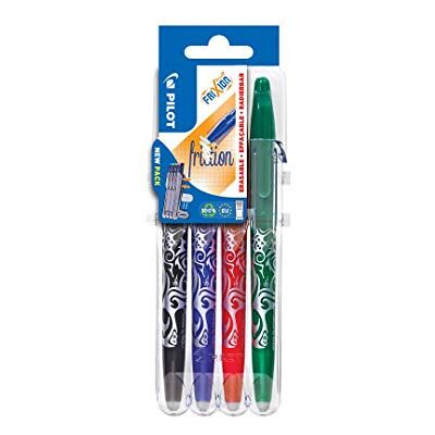 PILOT 1 Etui Chevalet de 4 rollers FriXion Ball Pointe Moyenne 0.7 mm. Assortis Noir. Bleu. Rouge. Vert - Publicité PILOT 1 Etui Chevalet de 4 rollers FriXion Ball Pointe Moyenne 0.7 mm. Assortis Noir. Bleu. Rouge. Vert - Publicité