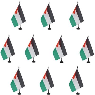 AZ FLAG Lot de 10 Drapeau De Table Jordanie 21x14 cm 10 Petits Drapeaux Jordanien De Bureau 100% Polyester Avec Hampe De 25cm Et Socle En Plastique Noir - Publicité AZ FLAG Lot de 10 Drapeau De Table Jordanie 21x14 cm 10 Petits Drapeaux Jordanien De Bureau 100% Polyester Avec Hampe De 25cm Et Socle En Plastique Noir - Publicité