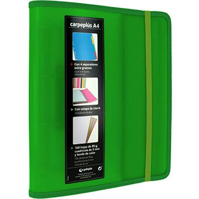 Grafoplás Classeur à 4 anneaux A4 en polypropylène avec rabat latéral Recharge de 100 feuilles intercalaires et enveloppe transparente 88200020 - Publicité Grafoplás Classeur à 4 anneaux A4 en polypropylène avec rabat latéral Recharge de 100 feuilles intercalaires et enveloppe transparente 88200020 - Publicité