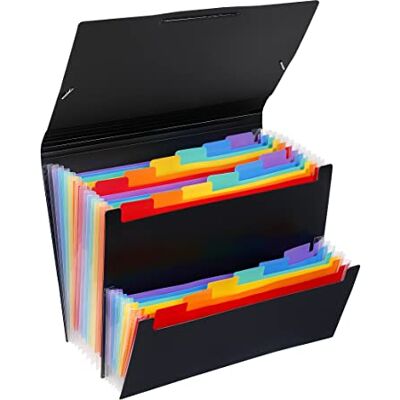 Viquel Rainbow Class Trieur accordéon de bureau 12 positions à rabat + trieur format chèque 6 positions Porte document 18 positions Organisateur de bureau extensible Format A4 110687-05 Noir - Publicité Viquel Rainbow Class Trieur accordéon de bureau 12 positions à rabat + trieur format chèque 6 positions Porte document 18 positions Organisateur de bureau extensible Format A4 110687-05 Noir - Publicité
