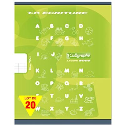 Calligraphe 108502C Un Lot de 20 Cahiers de Travaux Pratiques Verts (une Marque de Clairefontaine) 17x22cm 32 Pages Double Ligne 4mm Interligne Verticale et Unies Blanches 90 g Couverture Carte - Publicité Calligraphe 108502C Un Lot de 20 Cahiers de Travaux Pratiques Verts (une Marque de Clairefontaine) 17x22cm 32 Pages Double Ligne 4mm Interligne Verticale et Unies Blanches 90 g Couverture Carte - Publicité