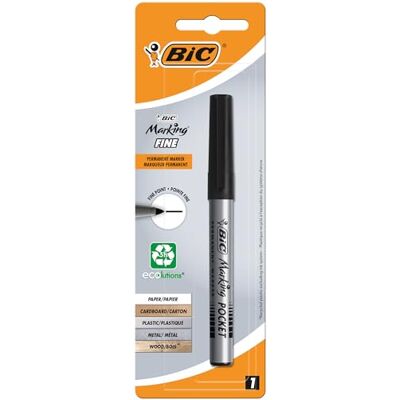 BIC Marking Fine ECOlutions Marqueur Permanent à Pointe Conique Fine Noir, Blister de 1 - Publicité BIC Marking Fine ECOlutions Marqueur Permanent à Pointe Conique Fine Noir, Blister de 1 - Publicité