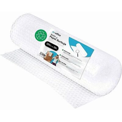 m-office Rouleau en plastique à bulles, rouleau à bulles recyclé pour emballage, plastique à bulles pour déménagement, emballage et boîtes, plastique à bulles pour emballage · (100cmx10m, 1 und) - Publicité m-office Rouleau en plastique à bulles, rouleau à bulles recyclé pour emballage, plastique à bulles pour déménagement, emballage et boîtes, plastique à bulles pour emballage · (100cmx10m, 1 und) - Publicité