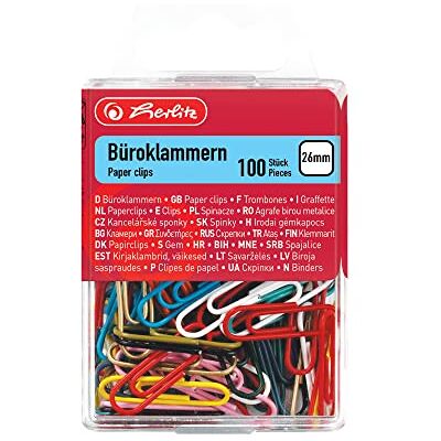 herlitz Lot de 100 Trombones Couleurs Assorties - Publicité herlitz Lot de 100 Trombones Couleurs Assorties - Publicité