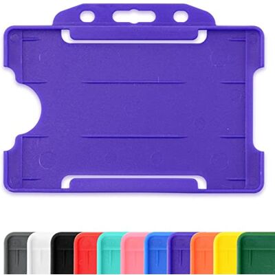 CKB LTD Lot de 10 Porte-badges en plastique rigide à glisser sur une face ouverte pour carte d'identité badge horizontal ou paysage, peut contenir une carte de crédit CR80 86 mm 54 mm Violet - Publicité CKB LTD Lot de 10 Porte-badges en plastique rigide à glisser sur une face ouverte pour carte d'identité badge horizontal ou paysage, peut contenir une carte de crédit CR80 86 mm 54 mm Violet - Publicité