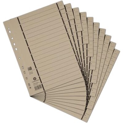 Oxford Elba 06456 Gr Référence Intercalaires perforé numérotées 1–10 doublé Motif en carton recyclé Gris lot de 100 - Publicité Oxford Elba 06456 Gr Référence Intercalaires perforé numérotées 1–10 doublé Motif en carton recyclé Gris lot de 100 - Publicité
