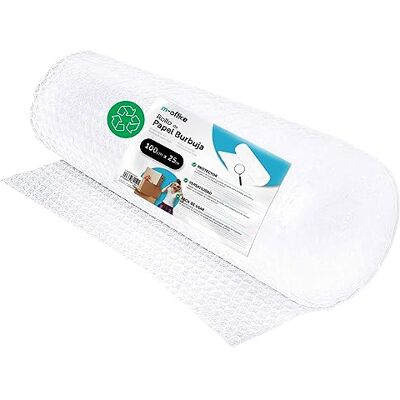 m-office Rouleau en plastique à bulles, rouleau recyclé pour emballage, plastique à bulles pour déménagement, emballage et boîtes, plastique pour emballage · (100cmx25m, 1 und) - Publicité m-office Rouleau en plastique à bulles, rouleau recyclé pour emballage, plastique à bulles pour déménagement, emballage et boîtes, plastique pour emballage · (100cmx25m, 1 und) - Publicité