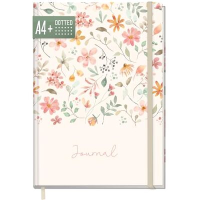 Häfft paper&you® Carnet A4+ ligné "Wild Blossoms" 156 pages lignées, papier épais de 100 g/m² et élastique – à utiliser comme journal intime, pour vos listes et vos notes - Publicité Häfft paper&you® Carnet A4+ ligné "Wild Blossoms" 156 pages lignées, papier épais de 100 g/m² et élastique – à utiliser comme journal intime, pour vos listes et vos notes - Publicité