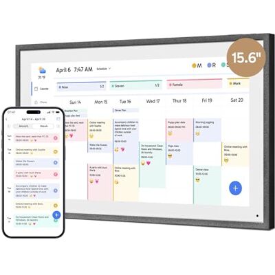Dragon Calendrier numérique de 15,6 po – Écran Tactile interactif Full HD 1080p – Planificateur Familial Intelligent, Affichage du Foyer, Calendrier numérique à Montage Mural et de Bureau pour - Publicité Dragon Calendrier numérique de 15,6 po – Écran Tactile interactif Full HD 1080p – Planificateur Familial Intelligent, Affichage du Foyer, Calendrier numérique à Montage Mural et de Bureau pour - Publicité