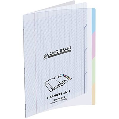 CONQUERANT Conquérant Classique Cahier grands carreaux sans spirales 140 Pages 24 x 32 cm Incolore - Publicité CONQUERANT Conquérant Classique Cahier grands carreaux sans spirales 140 Pages 24 x 32 cm Incolore - Publicité