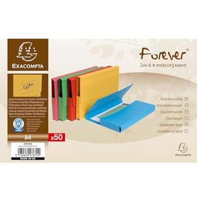 Exacompta 50 Chemises Poche à soufflet Forever® Ange Bleu Assorties - Publicité Exacompta 50 Chemises Poche à soufflet Forever® Ange Bleu Assorties - Publicité
