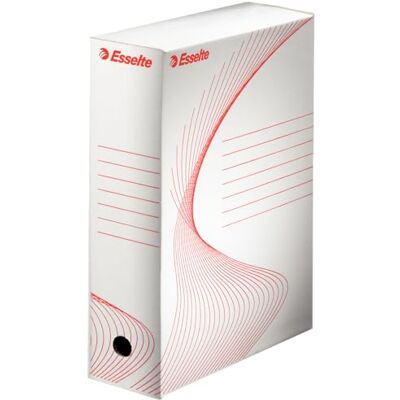 Esselte Boîte à Archive Standard, 100 mm, A4, Boîte Transfert, Carton Ondulé Sans Acide, Lot de 25, Capacité 800 Feuilles, Blanc, 128102 - Publicité Esselte Boîte à Archive Standard, 100 mm, A4, Boîte Transfert, Carton Ondulé Sans Acide, Lot de 25, Capacité 800 Feuilles, Blanc, 128102 - Publicité