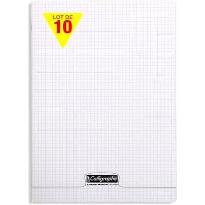 Calligraphe 18019Cpack Un lot de 10 Cahiers Agrafés Incolores (une Marque de Clairefontaine) A4 21x29,7 cm 48 Pages Petits Carreaux Papier Blanc 90 g Couverture Polypro Transparent - Publicité Calligraphe 18019Cpack Un lot de 10 Cahiers Agrafés Incolores (une Marque de Clairefontaine) A4 21x29,7 cm 48 Pages Petits Carreaux Papier Blanc 90 g Couverture Polypro Transparent - Publicité