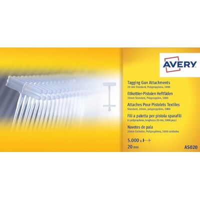 Avery AS020 20mm Tag Attachments pour Standard Tagging Gun - Publicité Avery AS020 20mm Tag Attachments pour Standard Tagging Gun - Publicité