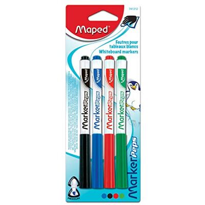 Helix MAPED Blister de 4 Feutres pour tableaux blancs Marker'Peps 1,5 mm Assortis - Publicité Helix MAPED Blister de 4 Feutres pour tableaux blancs Marker'Peps 1,5 mm Assortis - Publicité
