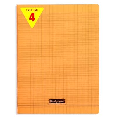 Calligraphe 18398Cpack Un lot de 4 Cahiers Agrafés Orange (une Marque de Clairefontaine) 24x32 cm 192 Pages Grands Carreaux Papier Blanc 90 g Couverture Polypro Transparent - Publicité Calligraphe 18398Cpack Un lot de 4 Cahiers Agrafés Orange (une Marque de Clairefontaine) 24x32 cm 192 Pages Grands Carreaux Papier Blanc 90 g Couverture Polypro Transparent - Publicité