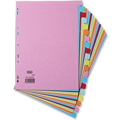 Elba Lot de 20 intercalaires A4 – Multicolore - Publicité Elba Lot de 20 intercalaires A4 – Multicolore - Publicité