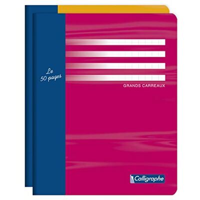 Clairefontaine Calligraphe 5412C Un Cahier Essai Agrafé (une Marque de ) 17x22 cm 48 Pages Grands Carreaux Papier 56 g Couverture Carte Offset Couleur Aléatoire - Publicité Clairefontaine Calligraphe 5412C Un Cahier Essai Agrafé (une Marque de ) 17x22 cm 48 Pages Grands Carreaux Papier 56 g Couverture Carte Offset Couleur Aléatoire - Publicité