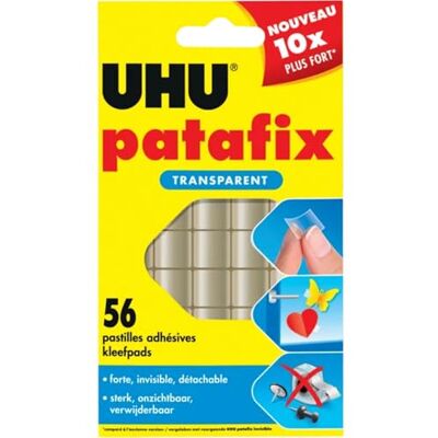 UHU Patafix Invisible- Pastilles Adhésives Double Face Tous Supports - Publicité UHU Patafix Invisible- Pastilles Adhésives Double Face Tous Supports - Publicité