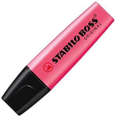 Marqueur STABILO BOSS ORIGINAL - Rose, Pointe en V - Publicité Marqueur STABILO BOSS ORIGINAL - Rose, Pointe en V - Publicité