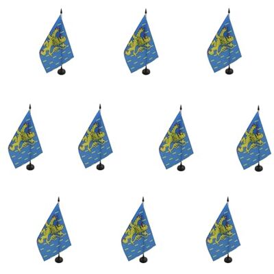 AZ FLAG Lot de 10 Drapeau De Table Franche-Comté 21x14 cm 10 Petits Drapeaux Franc-Comtois Province De Bureau 100% Polyester Avec Hampe De 25cm Et Socle En Plastique Noir - Publicité AZ FLAG Lot de 10 Drapeau De Table Franche-Comté 21x14 cm 10 Petits Drapeaux Franc-Comtois Province De Bureau 100% Polyester Avec Hampe De 25cm Et Socle En Plastique Noir - Publicité