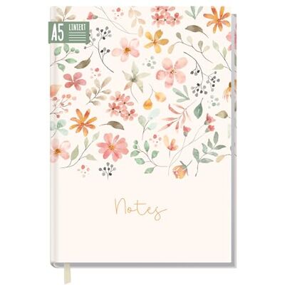 Häfft Trendstuff by ® Carnet de notes A5 ligné "Wild Blossoms" Journal intime, livre d'idées, cahier d'écriture, 124 pages avec des lignes, couverture flexo mais résistante - Publicité Häfft Trendstuff by ® Carnet de notes A5 ligné "Wild Blossoms" Journal intime, livre d'idées, cahier d'écriture, 124 pages avec des lignes, couverture flexo mais résistante - Publicité