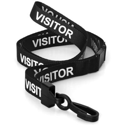 CKB LTD® Lot de 10 Noir Visit Courroie tour de cou avec Lanière à Clip Plastique en Rotatif pour Cou Cordons de Badge de Bureau Carte de Visite étiquette pour nom Porte-Badge D'identification - Publicité CKB LTD® Lot de 10 Noir Visit Courroie tour de cou avec Lanière à Clip Plastique en Rotatif pour Cou Cordons de Badge de Bureau Carte de Visite étiquette pour nom Porte-Badge D'identification - Publicité