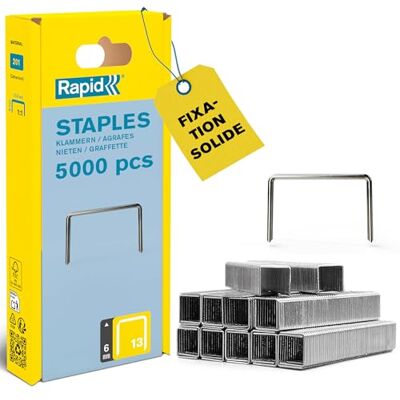 Rapid Agrafes fil fin n°13/ 6mm 5000pcs Emballage FSC (40303079) Fil galvanisé, Haute performance Discrètes Pointes affûtées Pour le textile, tapisserie, étiquetage et la décoration - Publicité Rapid Agrafes fil fin n°13/ 6mm 5000pcs Emballage FSC (40303079) Fil galvanisé, Haute performance Discrètes Pointes affûtées Pour le textile, tapisserie, étiquetage et la décoration - Publicité