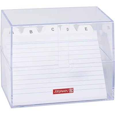 BRUNNEN 1020560 Index Card Box 16/1 x 13/7 x 8.5 cm Polystyrene Transparen - Publicité BRUNNEN 1020560 Index Card Box 16/1 x 13/7 x 8.5 cm Polystyrene Transparen - Publicité