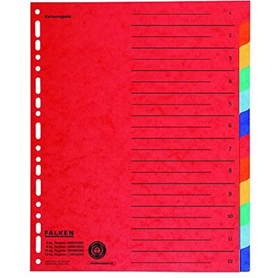 FALKEN 20x intercalaires en carton extra-larges pour A4+ 24,5 x 30 cm avec impression organisationnelle, 12 pièces, entièrement colorés, 2 x 6 couleurs, pour le rangement de pochettes pour prospectus - Publicité FALKEN 20x intercalaires en carton extra-larges pour A4+ 24,5 x 30 cm avec impression organisationnelle, 12 pièces, entièrement colorés, 2 x 6 couleurs, pour le rangement de pochettes pour prospectus - Publicité