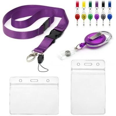 CKB LTD Lot de 4 Cordons avec Porte-Cartes Comprenant 1 Cordon de sécurité Amovible, 1 Clip YoYo rétractable, 2 Badges d'identification Transparents et étanches, Pochettes d'identité en Plastique dou - Publicité CKB LTD Lot de 4 Cordons avec Porte-Cartes Comprenant 1 Cordon de sécurité Amovible, 1 Clip YoYo rétractable, 2 Badges d'identification Transparents et étanches, Pochettes d'identité en Plastique dou - Publicité